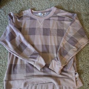 Women's Plaid Crew Neck Sweater